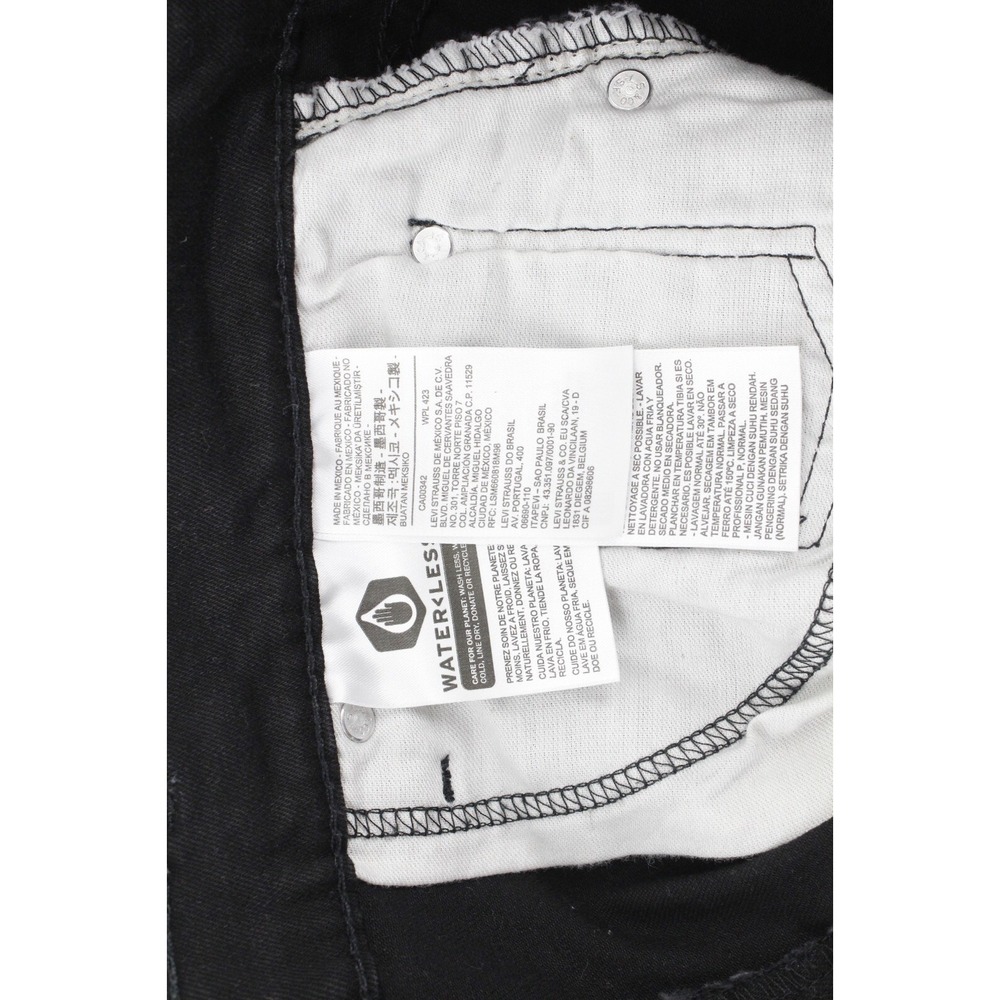Levi's 502 Jeans 32x30 (Tag 32x32) Regular Taper Black Dark Wash - Picture 6 of 13